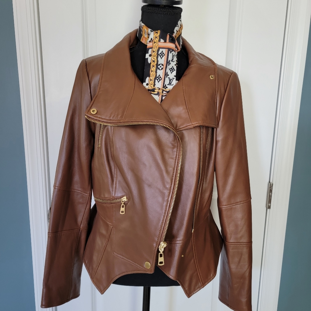 GILI Chocolate 🤎 Brown Lamb Leather Jacket